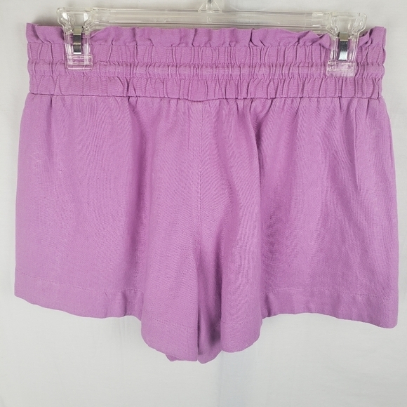 A New Day Linen Blend Purple Linen Shorts With Potato Sack Waist Sz S - Picture 5 of 9